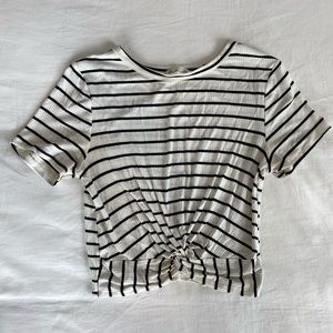 Cropped striped t-shirt